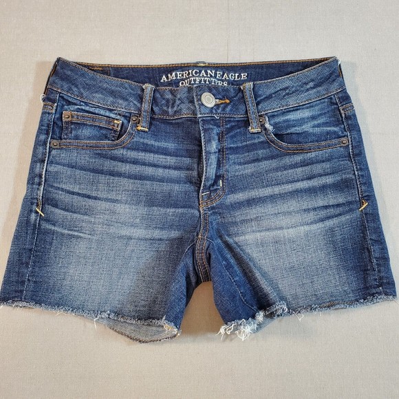 American Eagle Outfitters Super Stretch Womens Size 4 Shortie Denim Jean Shorts - Picture 11 of 13